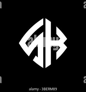 SK Logo initial monogram with geometric modern rectangle rounded style design in isolated background, minimalist geometric shape style logo. Stock Vector