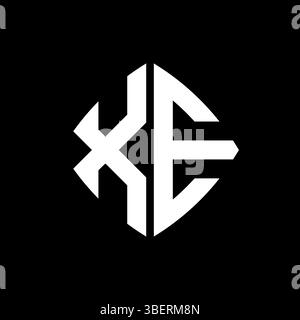 XE Logo initial monogram with geometric modern rectangle rounded style design in isolated background, minimalist geometric shape style logo. Stock Vector