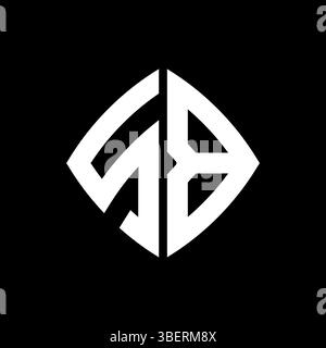 SB Logo initial monogram with geometric modern rectangle rounded style design in isolated background, minimalist geometric shape style logo. Stock Vector
