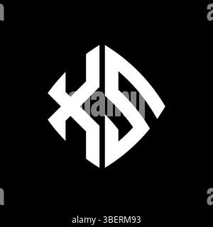 XS Logo initial monogram with geometric modern rectangle rounded style design in isolated background, minimalist geometric shape style logo. Stock Vector