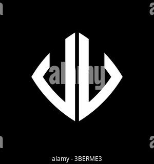 VV Logo initial monogram with geometric modern rectangle rounded style design in isolated background, minimalist geometric shape style logo. Stock Vector