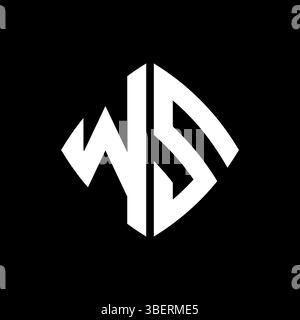 WS Logo initial monogram with geometric modern rectangle rounded style design in isolated background, minimalist geometric shape style logo. Stock Vector