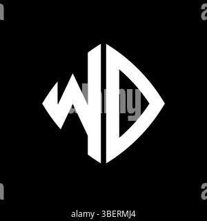 WD Logo initial monogram with geometric modern rectangle rounded style design in isolated background, minimalist geometric shape style logo. Stock Vector