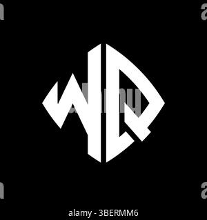 WQ Logo initial monogram with geometric modern rectangle rounded style design in isolated background, minimalist geometric shape style logo. Stock Vector