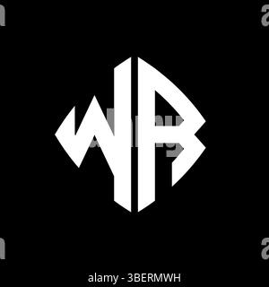 WR Logo initial monogram with geometric modern rectangle rounded style design in isolated background, minimalist geometric shape style logo. Stock Vector