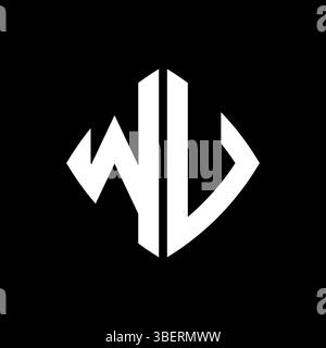 WV Logo initial monogram with geometric modern rectangle rounded style design in isolated background, minimalist geometric shape style logo. Stock Vector