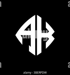 AK Logo initial monogram with geometric modern rectangle rounded style design in isolated background, minimalist geometric shape style logo. Stock Vector