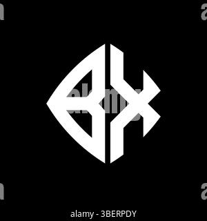 BZ Logo initial monogram with geometric modern rectangle rounded style design in isolated background, minimalist geometric shape style logo. Stock Vector