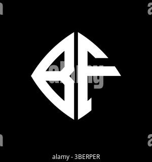 BF Logo initial monogram with geometric modern rectangle rounded style design in isolated background, minimalist geometric shape style logo. Stock Vector