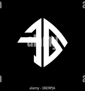 FG Logo initial monogram with geometric modern rectangle rounded style design in isolated background, minimalist geometric shape style logo. Stock Vector