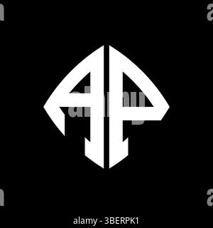 AP Logo initial monogram with geometric modern rectangle rounded style design in isolated background, minimalist geometric shape style logo. Stock Vector
