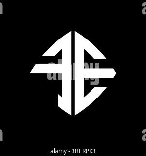 FE Logo initial monogram with geometric modern rectangle rounded style design in isolated background, minimalist geometric shape style logo. Stock Vector