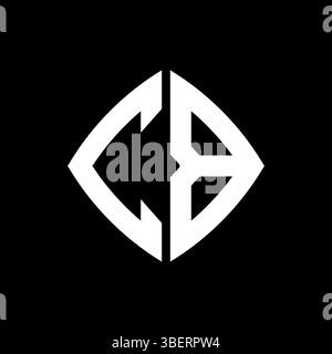 CB Logo initial monogram with geometric modern rectangle rounded style design in isolated background, minimalist geometric shape style logo. Stock Vector