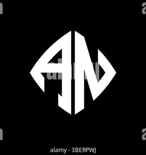 AN Logo initial monogram with geometric modern rectangle rounded style design in isolated background, minimalist geometric shape style logo. Stock Vector