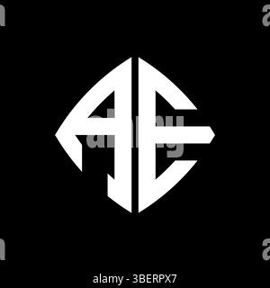AE Logo initial monogram with geometric modern rectangle rounded style design in isolated background, minimalist geometric shape style logo. Stock Vector