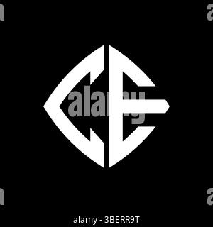 CE Logo initial monogram with geometric modern rectangle rounded style design in isolated background, minimalist geometric shape style logo. Stock Vector