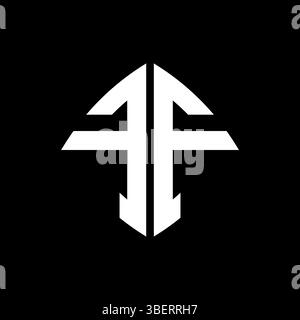 FF Logo initial monogram with geometric modern rectangle rounded style design in isolated background, minimalist geometric shape style logo. Stock Vector