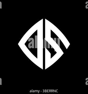 DS Logo initial monogram with geometric modern rectangle rounded style design in isolated background, minimalist geometric shape style logo. Stock Vector