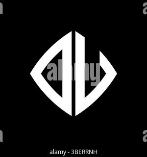 DV Logo initial monogram with geometric modern rectangle rounded style design in isolated background, minimalist geometric shape style logo. Stock Vector