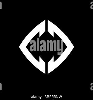 CC Logo initial monogram with geometric modern rectangle rounded style design in isolated background, minimalist geometric shape style logo. Stock Vector