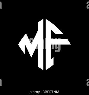 MF Logo initial monogram with geometric modern rectangle rounded style design in isolated background, minimalist geometric shape style logo. Stock Vector