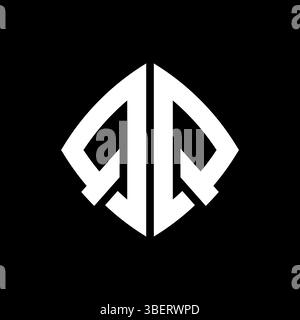 QQ Logo initial monogram with geometric modern rectangle rounded style design in isolated background, minimalist geometric shape style logo. Stock Vector