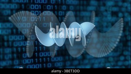 Image of medical data processing over dark background Stock Photo