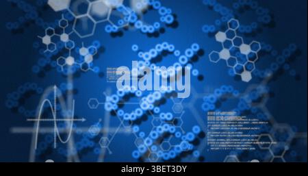 Image of medical data processing over dark background Stock Photo