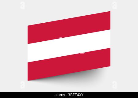 Flag of Austria. Austria flag official colors tilted icon digital vector illustration design. Stock Vector