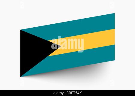 Flag of Bahamas. Bahamas flag official colors tilted icon digital vector illustration design. Stock Vector