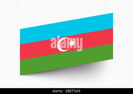 Flag of Azerbaijan. Azerbaijan flag official colors tilted icon digital vector illustration design. Stock Vector