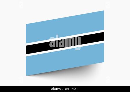 Flag of Botswana. Botswana flag official colors tilted icon digital vector illustration design. Stock Vector