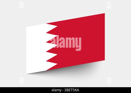 Flag of Bahrain. Bahrain flag official colors tilted icon digital vector illustration design. Stock Vector