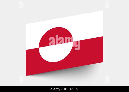 Flag of Greenland. Greenland flag official colors tilted icon digital vector illustration design. Stock Vector