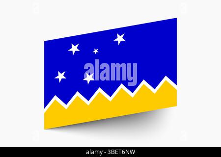 Flag of Magellan-chilean Antarctic Region. Magellan-chilean Antarctic Region flag official colors tilted icon digital vector illustration design. Stock Vector