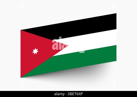 Flag of Jordan. Jordan flag official colors tilted icon digital vector illustration design. Stock Vector
