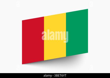 Flag of Guinea. Guinea flag official colors tilted icon digital vector illustration design. Stock Vector