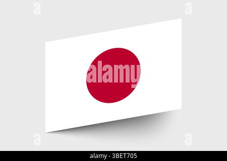 Flag of Japan. Japan flag official colors tilted icon digital vector illustration design. Stock Vector