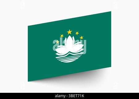 Flag of Macau. Macau flag official colors tilted icon digital vector illustration design. Stock Vector