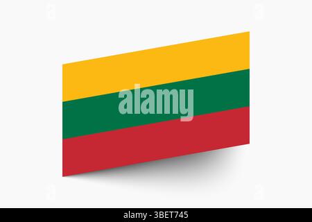Flag of Lithuania. Lithuania flag official colors tilted icon digital vector illustration design. Stock Vector