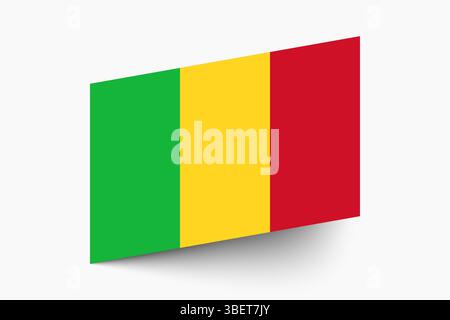 Flag of Mali. Mali flag official colors tilted icon digital vector illustration design. Stock Vector