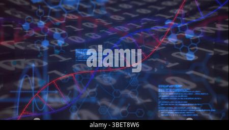 Image of medical data processing over dark background Stock Photo
