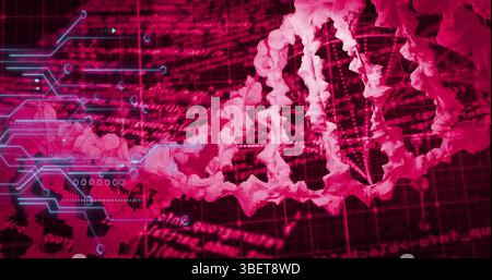 Image of medical data processing over dark background Stock Photo