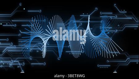 Image of medical data processing over dark background Stock Photo