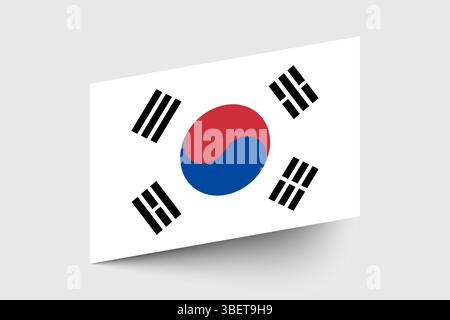 Flag of South Korea. South Korea flag official colors tilted icon digital vector illustration design. Stock Vector