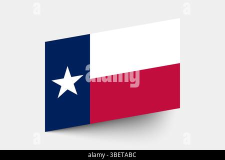 Flag of Texas. Texas flag official colors tilted icon digital vector illustration design. Stock Vector