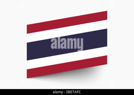 Flag of Thailand. Thailand flag official colors tilted icon digital vector illustration design. Stock Vector