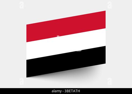 Flag of Yemen. Yemen flag official colors tilted icon digital vector illustration design. Stock Vector