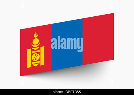 Flag of Mongolia. Mongolia flag official colors tilted icon digital vector illustration design. Stock Vector