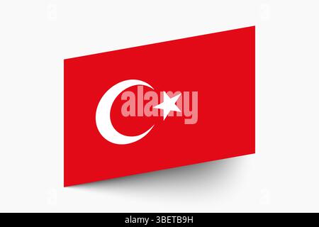 Flag of Turkey. Turkey flag official colors tilted icon digital vector illustration design. Stock Vector